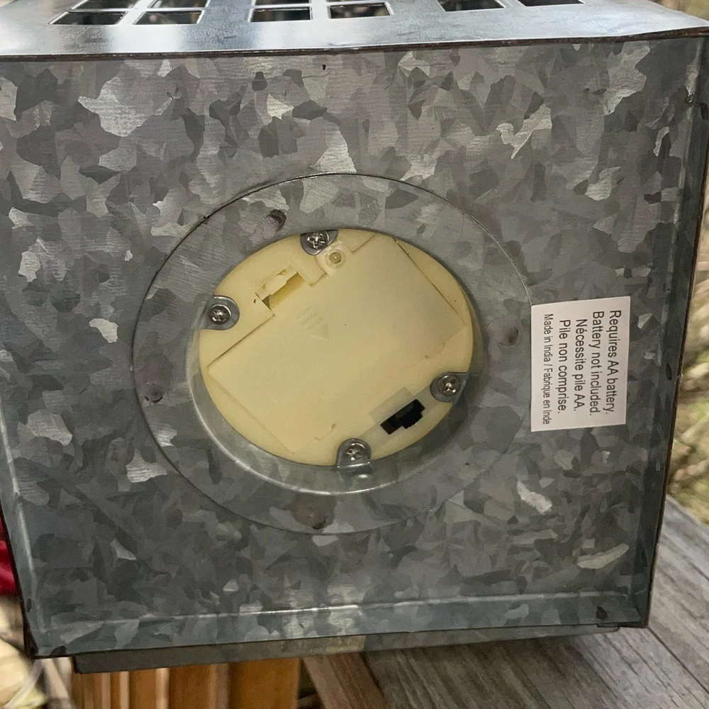 Metal House Candle Lantern Light with 'Happy Spring' Cutout